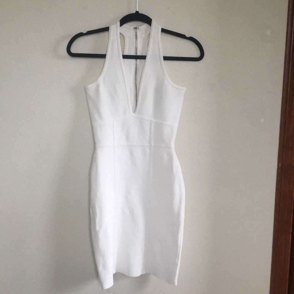 BCBG MAX AZRIA racer back white bandage dress
